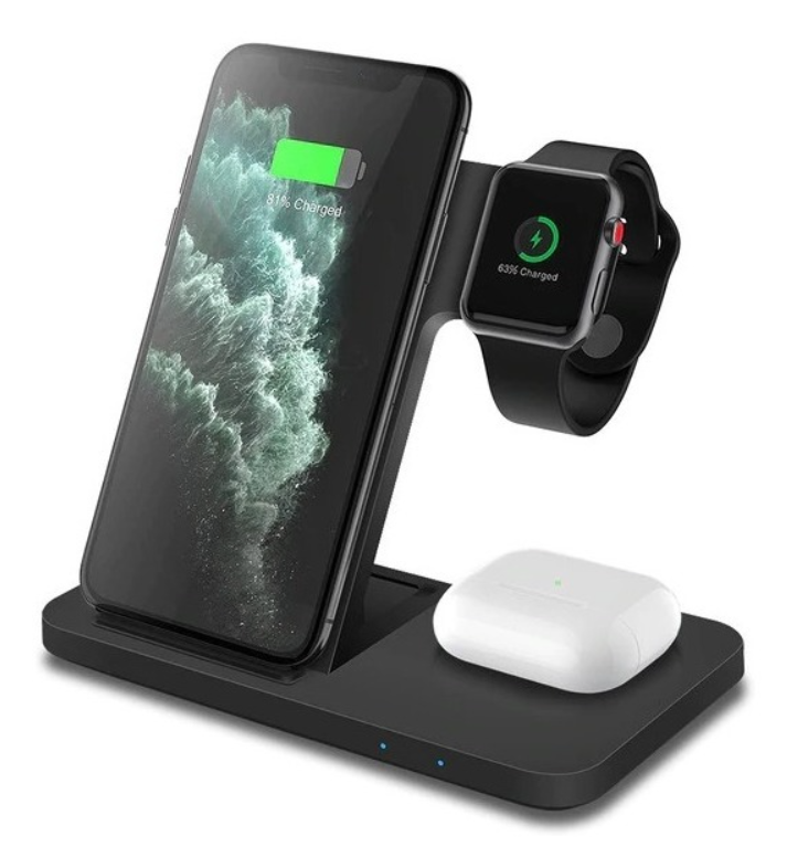 Carregador sem fio Stand Pad para iPhone, carregamento rápido Dock Station, Samsung S23, S22, Galaxy Watch 5, 4, Active Buds, 15, 14, 13, 12, 3 em 1