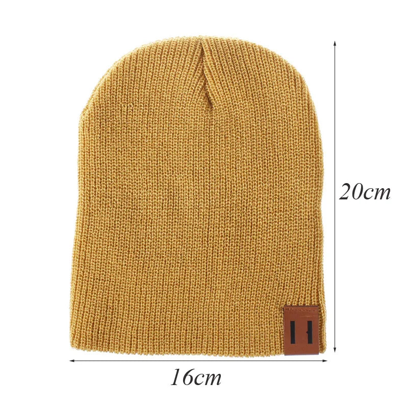 Gorro de malha elástica infantil, chapéu de bebê, acessórios infantis, meninas, meninos, inverno, primavera, 1-4 anos