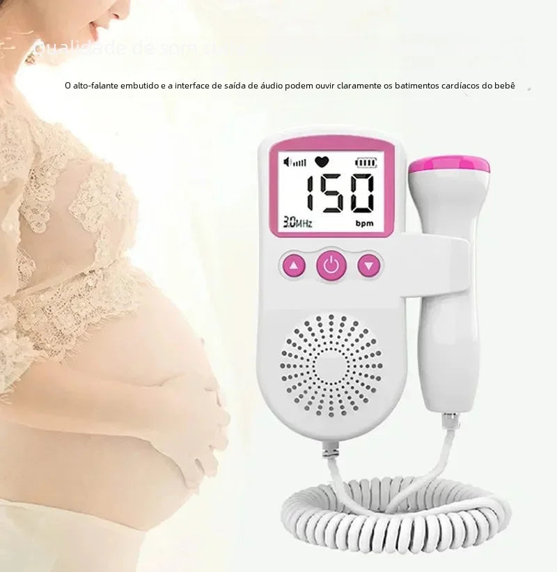 Detector de freqüência cardíaca fetal ultrassônico para mulheres grávidas, Monitor do batimento cardíaco do bebê, Doppler para gravidez