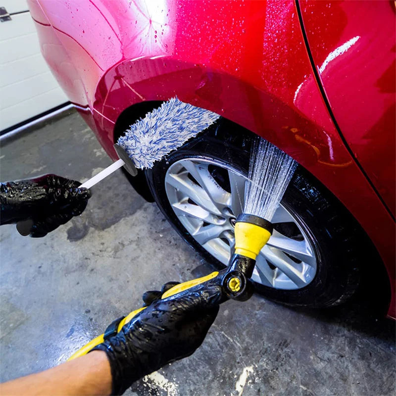 1 pçs escova de limpeza para rodas do carro aro da roda escova anti deslizamento lidar com detalhes da roda ferramenta limpeza escova cuidados azul e balck