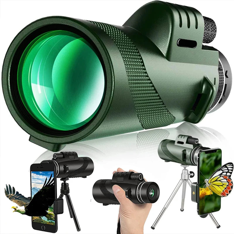 Zoom HD 5000M Telescópio portátil Dobrável Longa Distância Mini Poderoso Telescópio para Caça Esportes Outdoor Camping Viagem