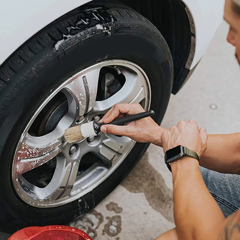 Conjunto de escova de detalhamento de carro, escovas de limpeza de carro, esponjas, toalhas para aberturas de ar do carro, limpeza de aro, sujeira, poeira, ferramenta de limpeza, acessórios de lavagem